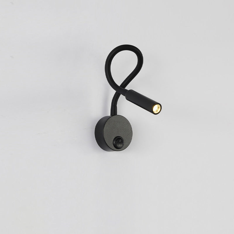 Lampada da Parete LED Flessibile a Forma di Tubo in Ferro Minimalista Moderna per Lettura, Sconces per Camera da Letto