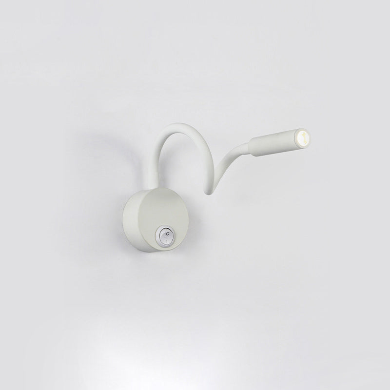 Lampada da Parete LED Flessibile a Forma di Tubo in Ferro Minimalista Moderna per Lettura, Sconces per Camera da Letto