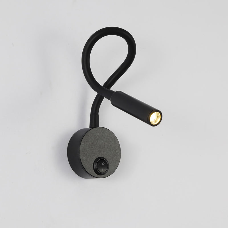 Lampada da Parete LED Flessibile a Forma di Tubo in Ferro Minimalista Moderna per Lettura, Sconces per Camera da Letto