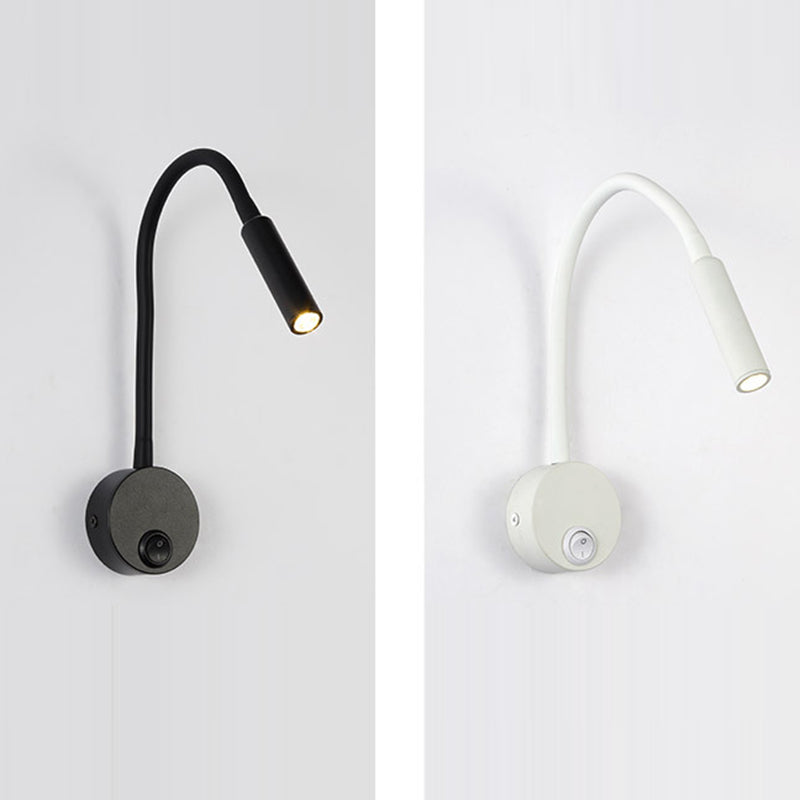 Lampada da Parete LED Flessibile a Forma di Tubo in Ferro Minimalista Moderna per Lettura, Sconces per Camera da Letto
