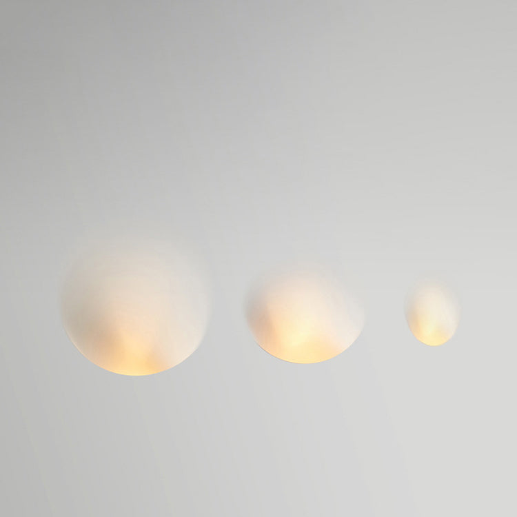 Applique da Parete Rotonda in Gesso Minimalista Moderna con 1 Luce per Soggiorno
