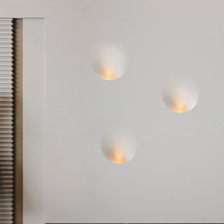 Applique da Parete Rotonda in Gesso Minimalista Moderna con 1 Luce per Soggiorno