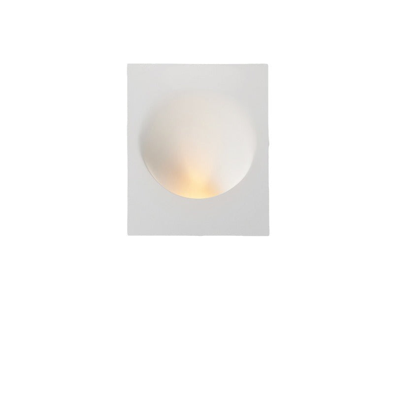 Applique da Parete Rotonda in Gesso Minimalista Moderna con 1 Luce per Soggiorno