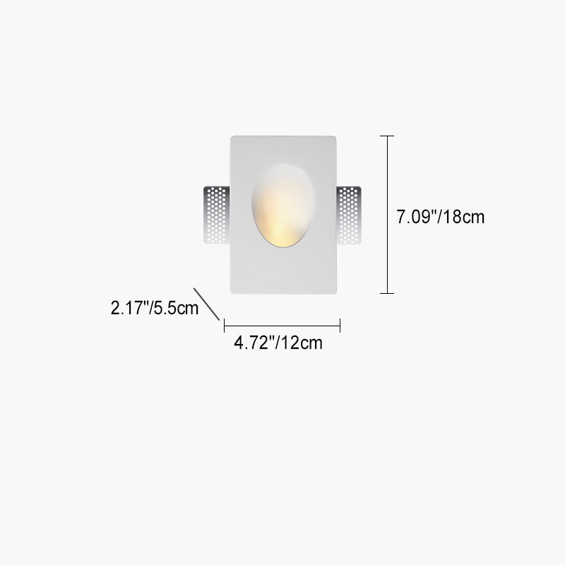 Applique da Parete Rotonda in Gesso Minimalista Moderna con 1 Luce per Soggiorno