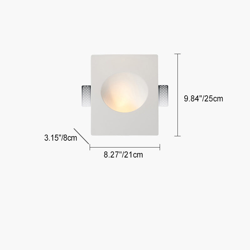 Applique da Parete Rotonda in Gesso Minimalista Moderna con 1 Luce per Soggiorno
