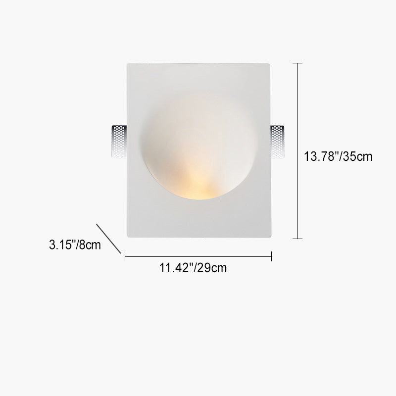 Applique da Parete Rotonda in Gesso Minimalista Moderna con 1 Luce per Soggiorno