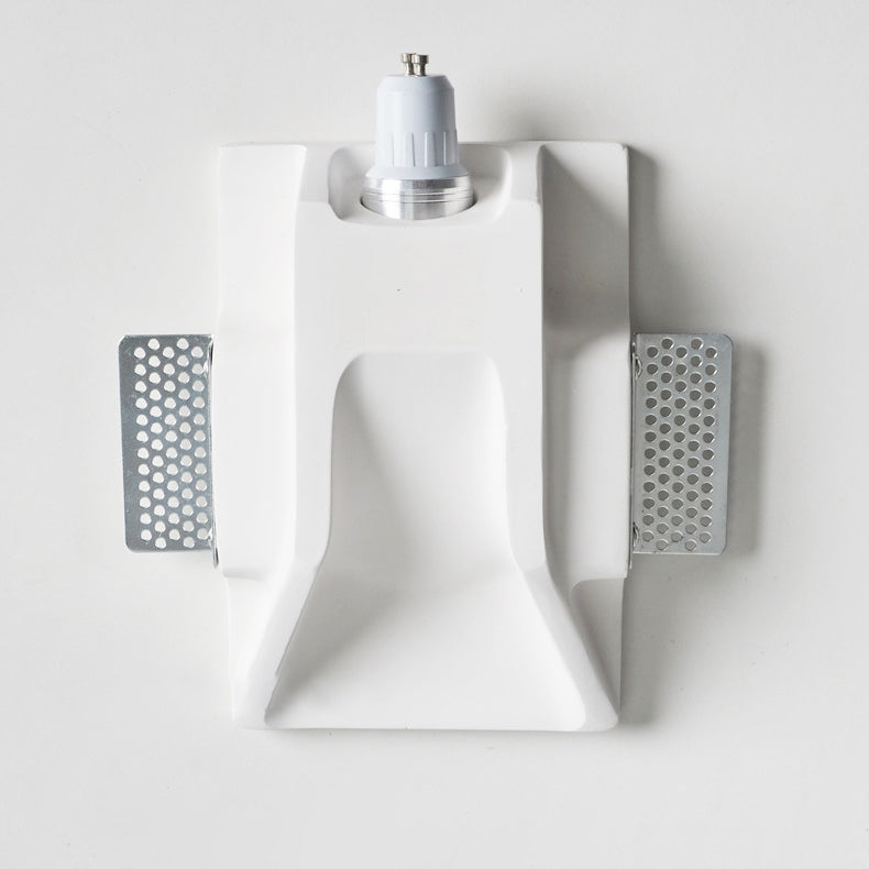 Applique da Parete Rotonda in Gesso Minimalista Moderna con 1 Luce per Soggiorno