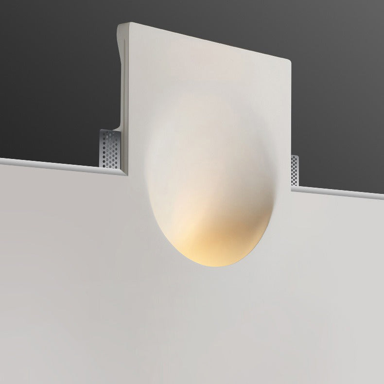 Applique da Parete Rotonda in Gesso Minimalista Moderna con 1 Luce per Soggiorno