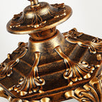 Luce da soffitto semi-incassata impermeabile in vetro poligonale in alluminio vintage tradizionale a 1 luce per esterni da giardino
