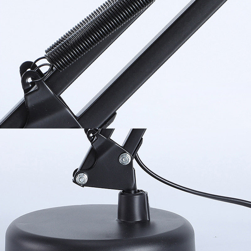 Lampada da Tavolo Regolabile Contemporanea Nordica in Ferro Rotonda con 1 Luce per Camera da Letto