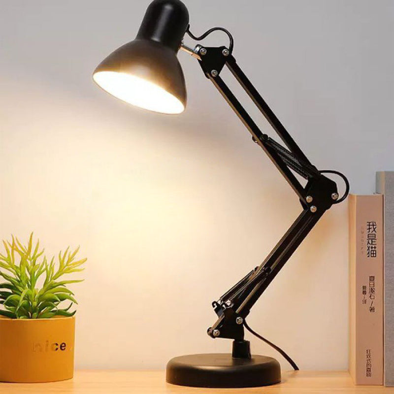 Lampada da Tavolo Regolabile Contemporanea Nordica in Ferro Rotonda con 1 Luce per Camera da Letto