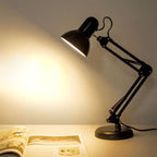 Lampada da Tavolo Regolabile Contemporanea Nordica in Ferro Rotonda con 1 Luce per Camera da Letto