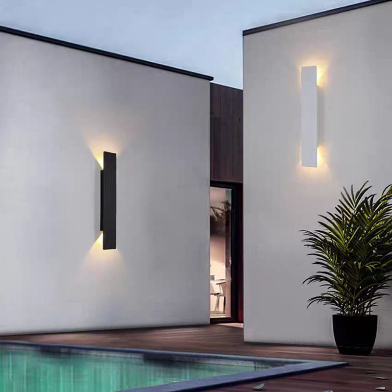 Lampada da parete a LED impermeabile in alluminio e acrilico, striscia lunga, moderna e minimalista per patio all'aperto