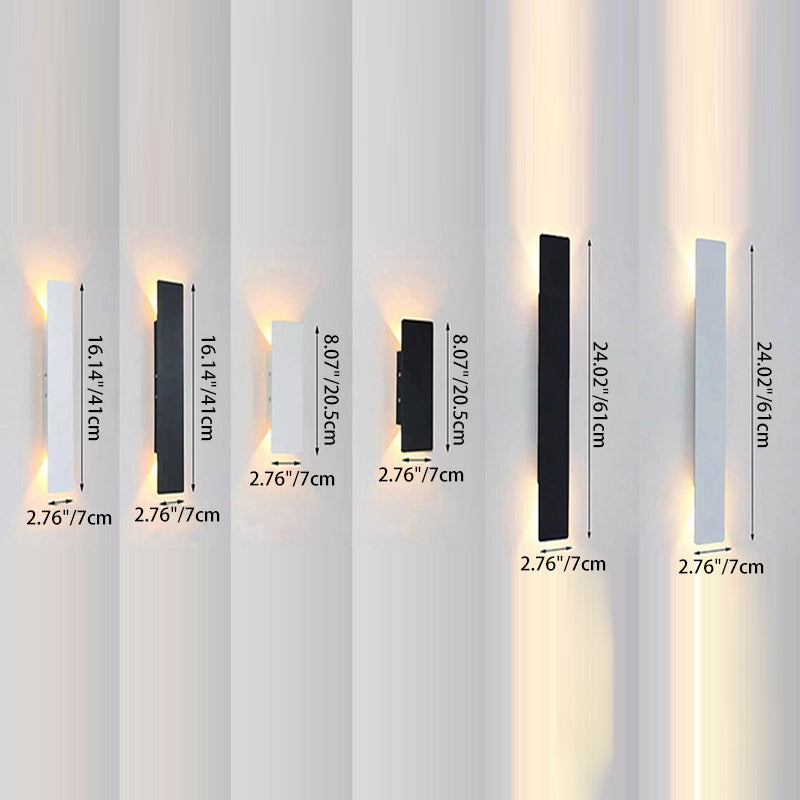 Lampada da parete a LED impermeabile in alluminio e acrilico, striscia lunga, moderna e minimalista per patio all'aperto