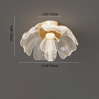 Lampada da soffitto a LED con cupola in petali di fiori di lusso moderno in ferro e acrilico per camera da letto