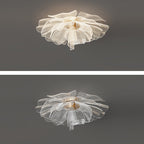 Lampada da soffitto a LED con cupola in petali di fiori di lusso moderno in ferro e acrilico per camera da letto