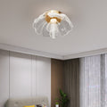 Lampada da soffitto a LED con cupola in petali di fiori di lusso moderno in ferro e acrilico per camera da letto