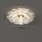 Lampada da soffitto a LED con cupola in petali di fiori di lusso moderno in ferro e acrilico per camera da letto