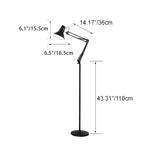 Lampada da Terra Rotonda Retrattile e Girevole in Ferro 1 Luce Contemporanea Scandinava per Camera da Letto