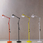 Lampada da Terra Rotonda Retrattile e Girevole in Ferro 1 Luce Contemporanea Scandinava per Camera da Letto