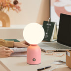 Lampada da Tavolo LED Acrilica Rotonda USB in Ferro Scandinava Contemporanea per Camera da Letto