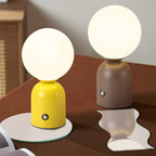Lampada da Tavolo LED Acrilica Rotonda USB in Ferro Scandinava Contemporanea per Camera da Letto