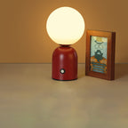 Lampada da Tavolo LED Acrilica Rotonda USB in Ferro Scandinava Contemporanea per Camera da Letto