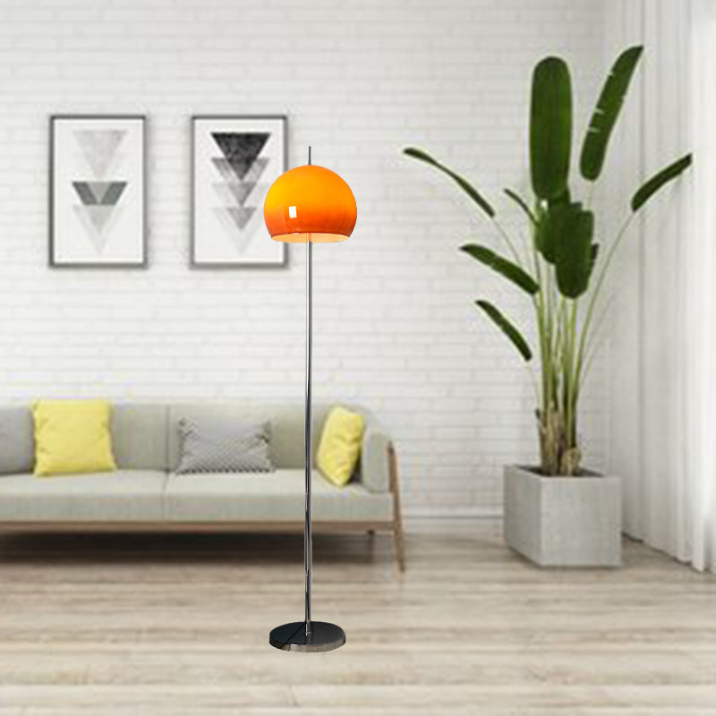 Lampada da terra moderna in ferro acrilico a forma di fungo con 2 luci per soggiorno