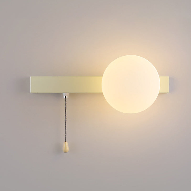 Semplicità Moderna Geometria Ferro Vetro Lampada Applique a 1 Luce con Zip per Camera da Letto
