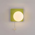 Semplicità Moderna Geometria Ferro Vetro Lampada Applique a 1 Luce con Zip per Camera da Letto
