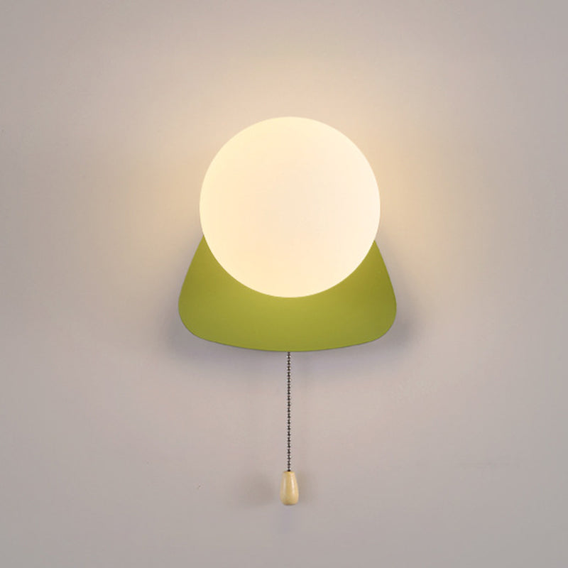 Semplicità Moderna Geometria Ferro Vetro Lampada Applique a 1 Luce con Zip per Camera da Letto