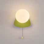 Semplicità Moderna Geometria Ferro Vetro Lampada Applique a 1 Luce con Zip per Camera da Letto