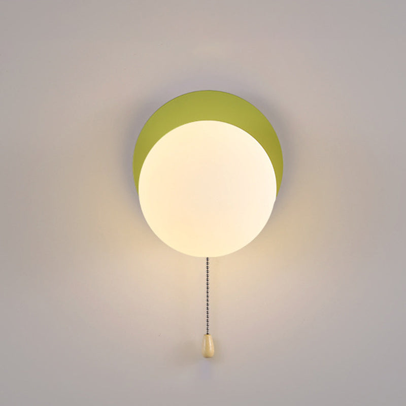 Semplicità Moderna Geometria Ferro Vetro Lampada Applique a 1 Luce con Zip per Camera da Letto