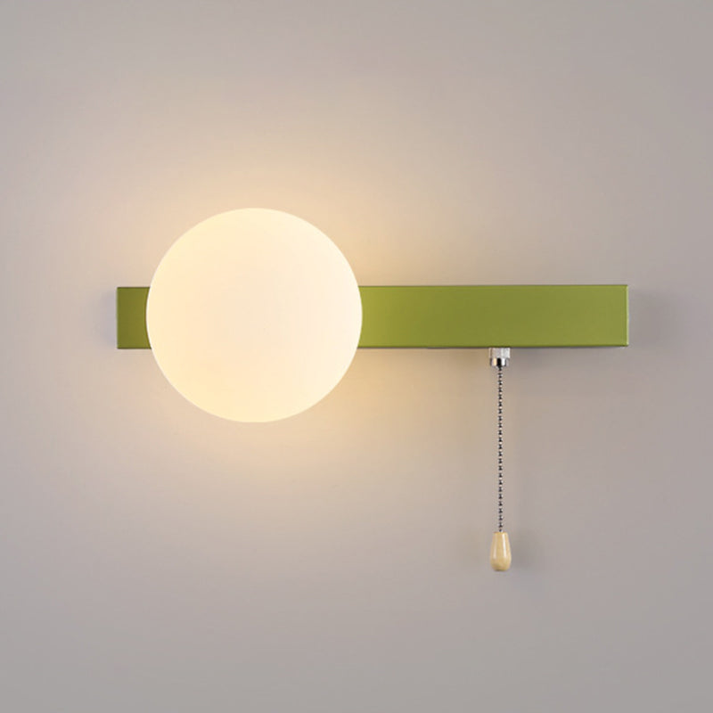 Semplicità Moderna Geometria Ferro Vetro Lampada Applique a 1 Luce con Zip per Camera da Letto