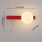 Semplicità Moderna Geometria Ferro Vetro Lampada Applique a 1 Luce con Zip per Camera da Letto
