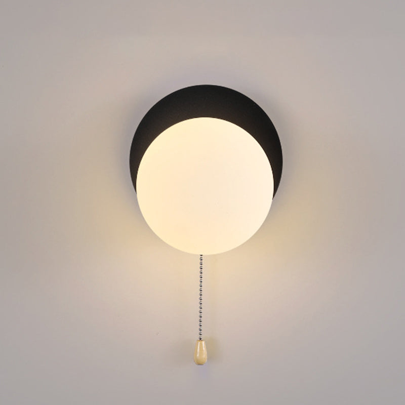 Semplicità Moderna Geometria Ferro Vetro Lampada Applique a 1 Luce con Zip per Camera da Letto