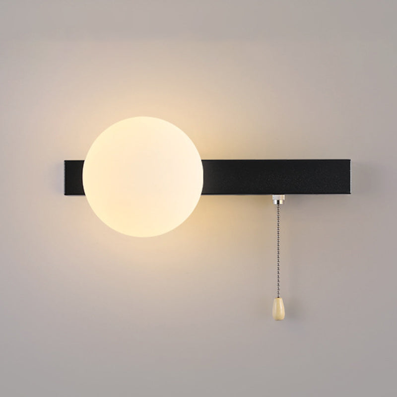 Semplicità Moderna Geometria Ferro Vetro Lampada Applique a 1 Luce con Zip per Camera da Letto