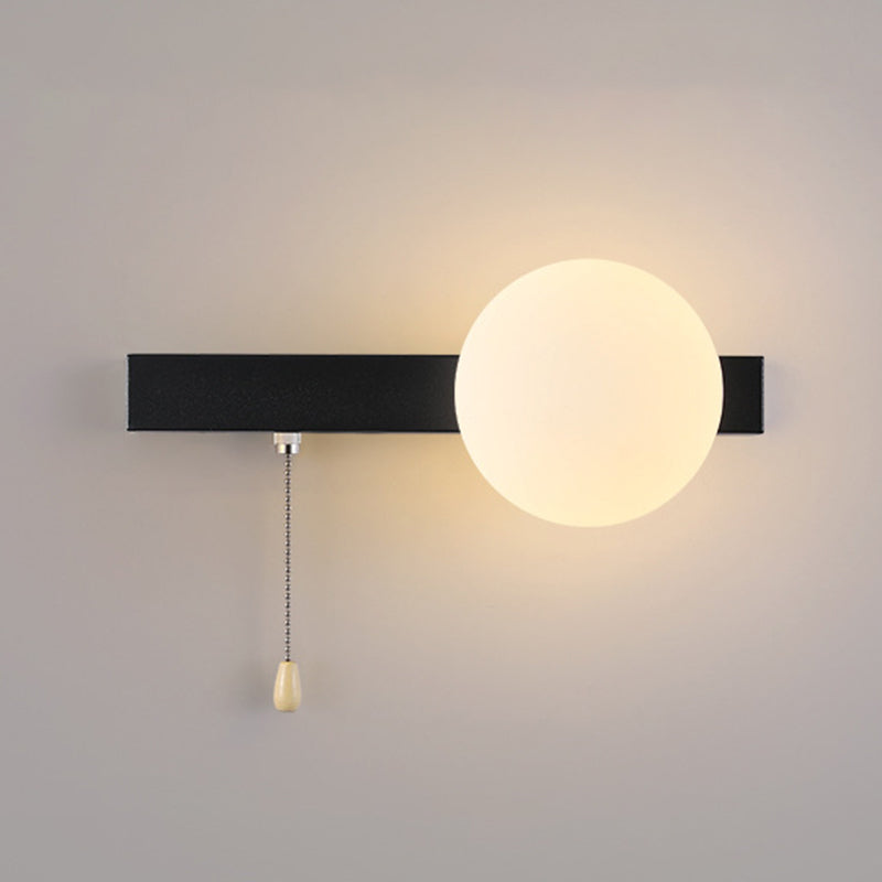 Semplicità Moderna Geometria Ferro Vetro Lampada Applique a 1 Luce con Zip per Camera da Letto