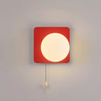 Semplicità Moderna Geometria Ferro Vetro Lampada Applique a 1 Luce con Zip per Camera da Letto