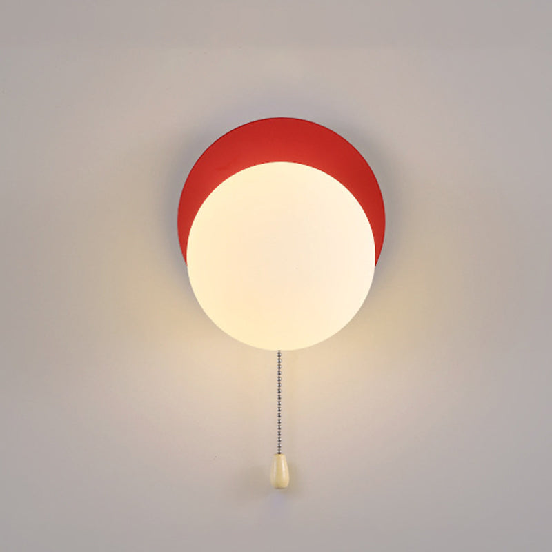 Semplicità Moderna Geometria Ferro Vetro Lampada Applique a 1 Luce con Zip per Camera da Letto