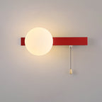 Semplicità Moderna Geometria Ferro Vetro Lampada Applique a 1 Luce con Zip per Camera da Letto
