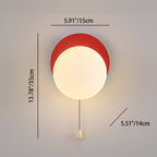 Semplicità Moderna Geometria Ferro Vetro Lampada Applique a 1 Luce con Zip per Camera da Letto