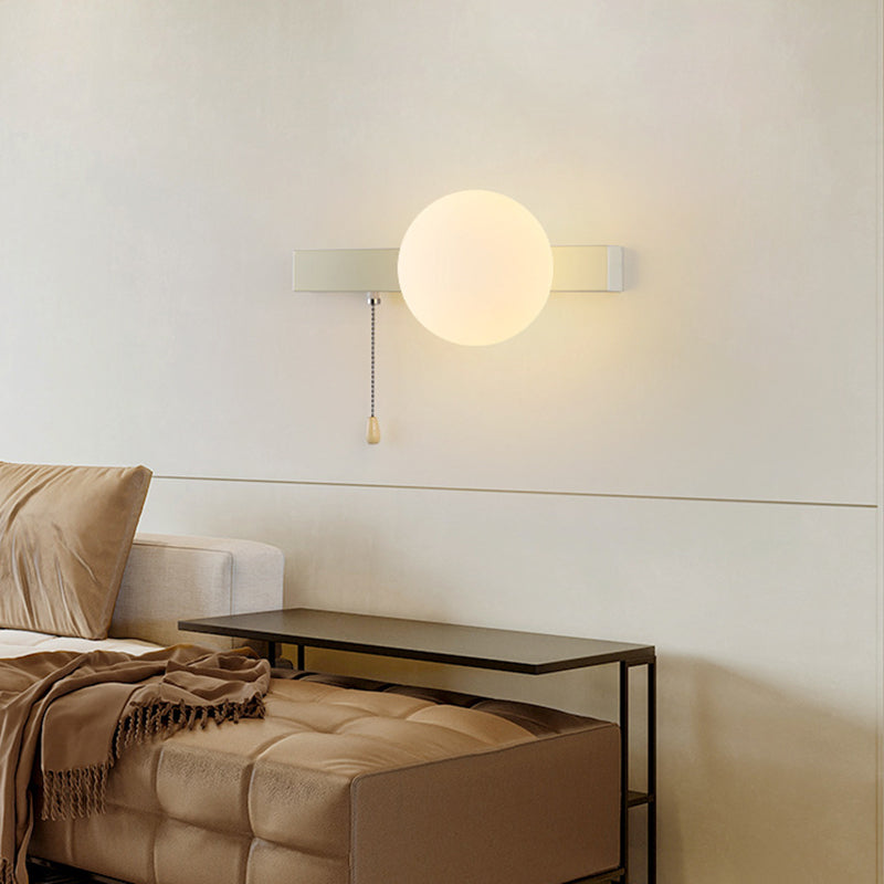 Semplicità Moderna Geometria Ferro Vetro Lampada Applique a 1 Luce con Zip per Camera da Letto