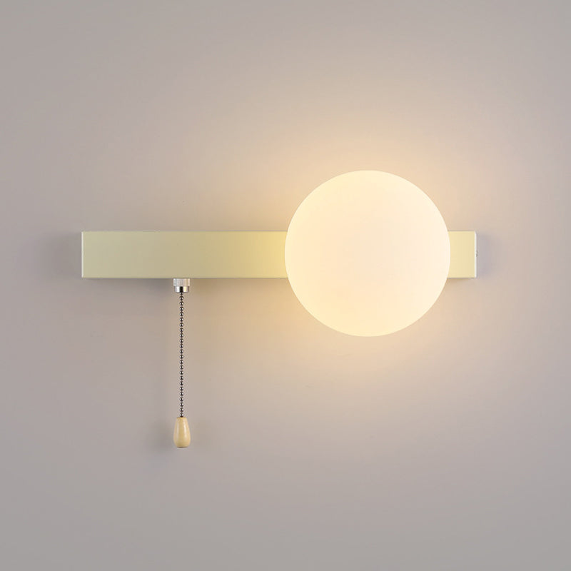 Semplicità Moderna Geometria Ferro Vetro Lampada Applique a 1 Luce con Zip per Camera da Letto