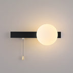 Semplicità Moderna Geometria Ferro Vetro Lampada Applique a 1 Luce con Zip per Camera da Letto