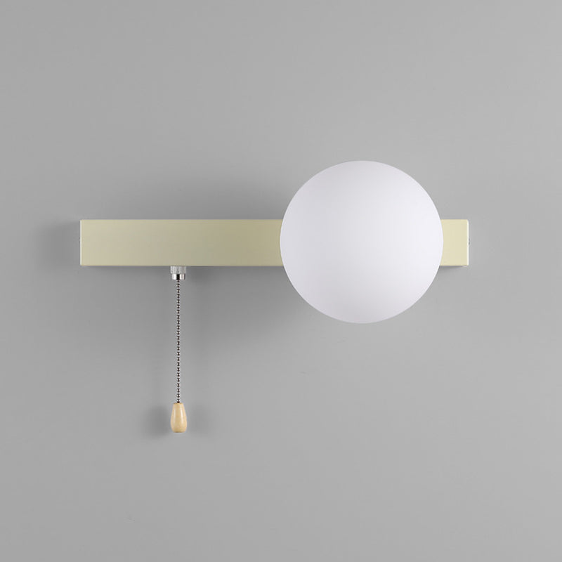 Semplicità Moderna Geometria Ferro Vetro Lampada Applique a 1 Luce con Zip per Camera da Letto