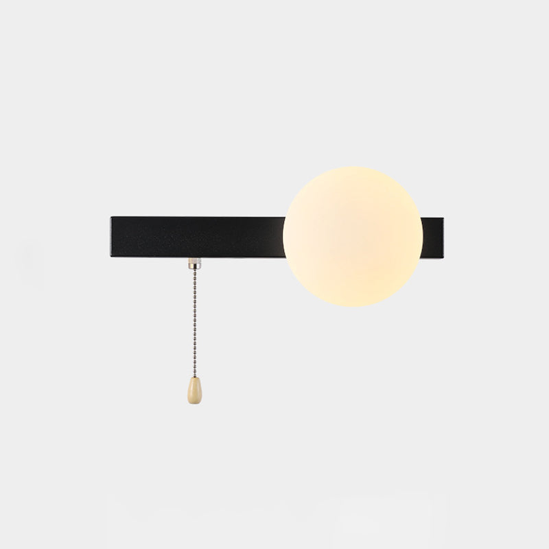 Semplicità Moderna Geometria Ferro Vetro Lampada Applique a 1 Luce con Zip per Camera da Letto