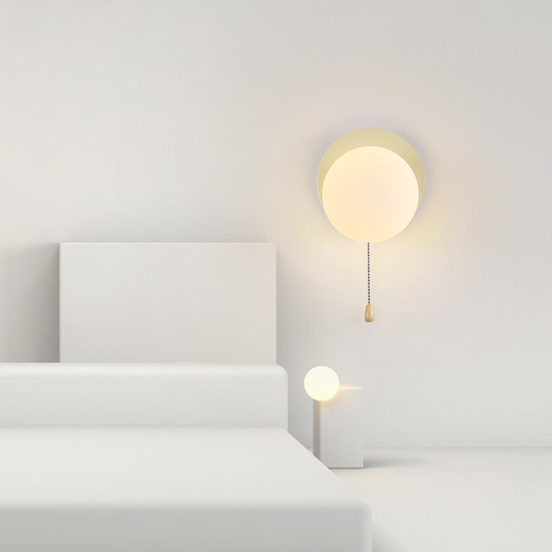Semplicità Moderna Geometria Ferro Vetro Lampada Applique a 1 Luce con Zip per Camera da Letto