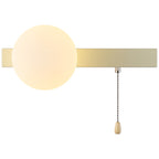 Semplicità Moderna Geometria Ferro Vetro Lampada Applique a 1 Luce con Zip per Camera da Letto