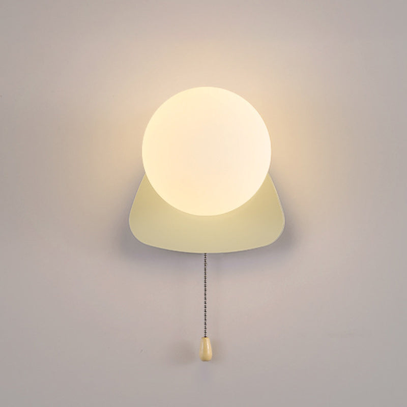 Semplicità Moderna Geometria Ferro Vetro Lampada Applique a 1 Luce con Zip per Camera da Letto